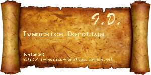 Ivancsics Dorottya névjegykártya